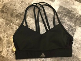 Reebok Black Bralette Criss Cross Strap Back Removable Pads SZ Small or XS - £7.78 GBP