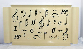 Vintage Music Note Design Motif Bar / TV Dinner / Cocktail  Serving Tray Plastic - £70.35 GBP