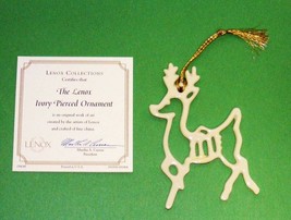 REINDEER - Lenox Pierced Porcelain Ornament IOP with Certificate NICE - $15.00