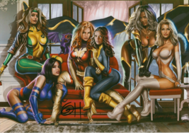 Greg Horn SIGNED X-Men Art Print Rogue Psylocke Phoenix Storm White Queen Kitty - £47.46 GBP