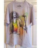 T-Shirt Bob Marley Reggae Gray 100% Cotton Large Made In Mexico Graphic Tee - £14.85 GBP