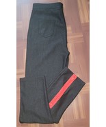 Female Pants Stretch Jean Look Spandex Black With Red Zipper. Spandex St... - £17.47 GBP