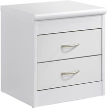 White Hodedah 2 Drawer Nightstand, 21.65 In. X 48.03 In. X 72.83 In. - £55.93 GBP