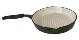 NEW KitchenAid Cast Iron 11&quot; Round Grill Pan with Silicone Handle Green ... - $1,606.96 MXN