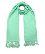 Elu Pashmina Shawl Large Flower Textured Sea Green Soft Wrap 78x28 - $101.07 MXN