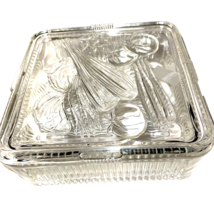 Refrigerator Dish with Lid Federal Glass Vegetable Design on Lid 8&quot; x 8&quot;Vintage - £19.35 GBP