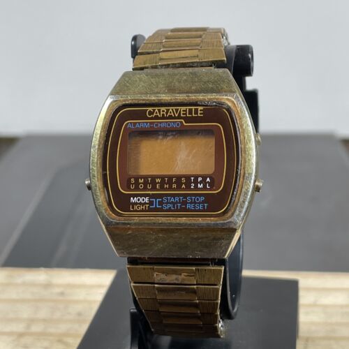 caravelle Digital Watch parts / repair 1980s Alarm Chrono - $32.59
