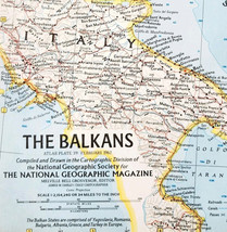 1962 Balkans Map National Geographic Europe Albania Yugoslavia 24.5 x 19... - $561.45 MXN