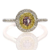 Real 0.60ct Natural Fancy Dark Purple Diamonds Engagement Ring 18K Solid Gold - £3,480.62 GBP