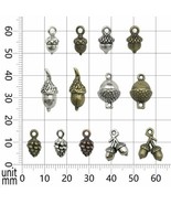 8 Acorn Charms Pine ConePendants Antiqued Silver Bronze Oak Tree Charms ... - $131.52 MXN