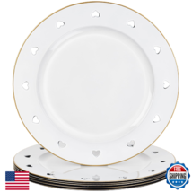 13" Round White Charger Plates, Heart Hollow Chargers for Dinner Plates ... - $56.20
