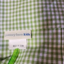1 Pottery Barn Kids Green Gingham Check Cotton Unlined Drape Panel 44x63 Curtain - $26.50