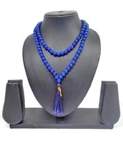 Energized Blue Onyx Quartz Beads Prayer Mala 108+1(Guru Beads) - £70.08 GBP