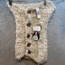Simply Noelle Fuzzy Knit Tan Button Scarf NWT - $13.50