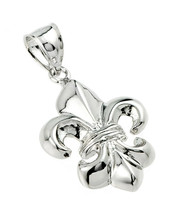 925 Sterling Silver Beautiful 3 Petals Fleur De Lis - Lily of France Pendant - £24.50 GBP