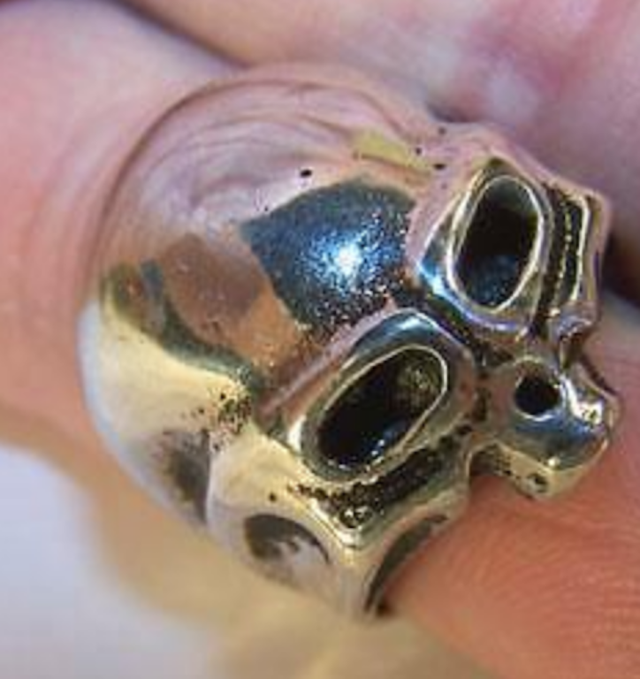 DELUXE ALIEN HEAD SILVER BIKER RING BR213 mens RINGS jewelry NEW ALIENS UFO ITEM