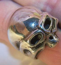 Deluxe Alien Head Silver Biker Ring BR213 Mens Rings Jewelry New Aliens Ufo Item - $12.34