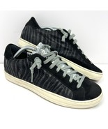 P448 Women’s John Distressed Fashion Sneaker Sz 37 / 7 Black Zebra Strip... - $55.50 CAD