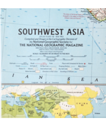 1963 Southwest Asia Map National Geographic Antique Iran 24.75 x 19&quot; F13G - $29.99