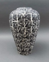 Alvino Bagni Italy Raymor Mid Century Modern Black &amp; White Pottery Vase 11 1/4&quot; - £561.27 GBP