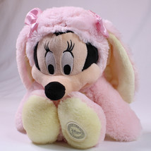 Disney Store Authentic In Pink Plush Stuffed Minnie Mouse Bunny Suit EAS... - $11.41