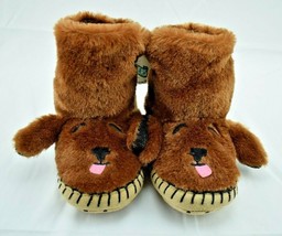 Hatley Brown Labrador Cozy Slouch Slippers Kids Size Medium 8/10 New - £8.71 GBP