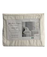 London Kaye Twin Sheet Set Green Mushroom Embroidered White Cotton 70s R... - $35.06