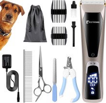 Dog Cat Pet Grooming Kit Rechargeable Cordless Electric Hair Clipper Trimmer Set - £23.66 GBP