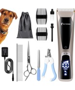 Dog Cat Pet Grooming Kit Rechargeable Cordless Electric Hair Clipper Tri... - £23.66 GBP
