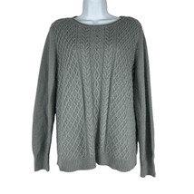 Karen Scott Women&#39;s Round Neck Cable Knit Pullover Sweater Size M Gray - £12.62 GBP