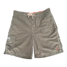 Polo Ralph Lauren Swim Trunks Mens XL Green Orange Drawstring Cargo Pocket - $17.43