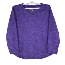 Made for Life Women&#39;s V-Neck Fleece Pullover Sweater Size XL Purple - £18.48 GBP
