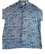 Cubavera Shirt Men’s Large Paisley Button Up Collar Top Blue Hawaiian Al... - £11.81 GBP
