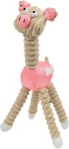 Eco-Friendly Tough Jute Rope Chew Squeak Giraffe Pet Dog Toy Toys - £8.69 GBP