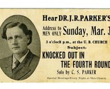 Dr J R Parker Address to Men Only Knocked Out in the Fourth Round Ad Card  - £13.93 GBP