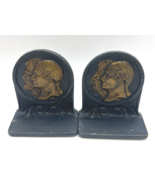 Vintage Antique Small Metal Bookends Presidents Lincoln and Washington - £60.74 GBP