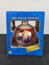 Polar Express Ornament All Aboard Red White Glass Christmas Holiday - £11.68 GBP