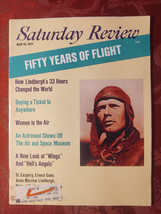 Saturday Review Magazine April 16 1977 50 Years Of Flight Lindbergh - £12.51 GBP