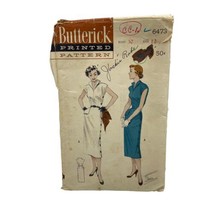 1950’s Butterick Side Button Sheath Dress Pattern One Pocket #6473 - £15.77 GBP