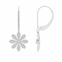 ANGARA Natural Diamond Round Dangle Earrings for Women in 14K Gold (2.3MM) - £892.65 GBP