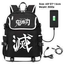 Tanjirou Nezuko  Cute Backpack Student School Bag USB Charging Computer Bag Mul - £137.17 GBP
