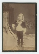 Antique Circa 1880s Trimmed Cabinet Card Adorable Little Girl in Curls - £7.46 GBP