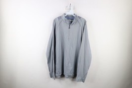 Tommy Bahama Mens XL Herringbone Knit Half Zip Pullover Sweater Top Steel Blue - £31.61 GBP