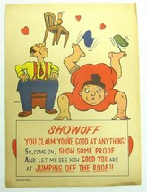 Vintage Vinegar Valentine Showoff Penny Dreadful Sarcasm Insult Poem Ephemera - £7.81 GBP