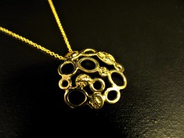 Gold necklace. 14 karat solid yellow gold necklace pendant. Handmade pendant, on - £616.94 GBP