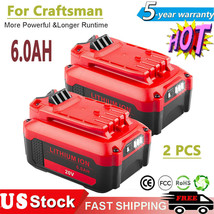 2Pcs 20 Volt Max 6.0Ah For Craftsman V20 Li-Ion Battery Cmcb206 Cmcb204 ... - $85.49