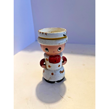 Wooden Hand Painted Vintage 50s Hard Boiled Egg Cup Girl - $9.50