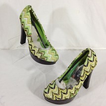 Shoes of Soul Women&#39;s Green Fabric Platform Stiletto Heels Shoes Size 5 - $12.99