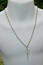 Vtg  Aura Borealis crystal bead necklace Choker Total length 9.5&#39;&#39;inches... - $12.16