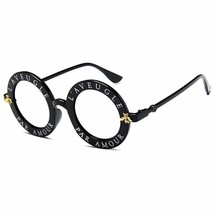 Gafas Sol Vintage Mujer Redondas Pequeñas Metal Negro Diseñador Estilo F... - $12.49